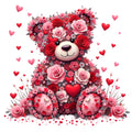 Valentine Teddy Bear Fabric Panel 1