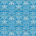 Veranda - Art Deco - Medium Blue 44" / 45" Fabric Per Yard