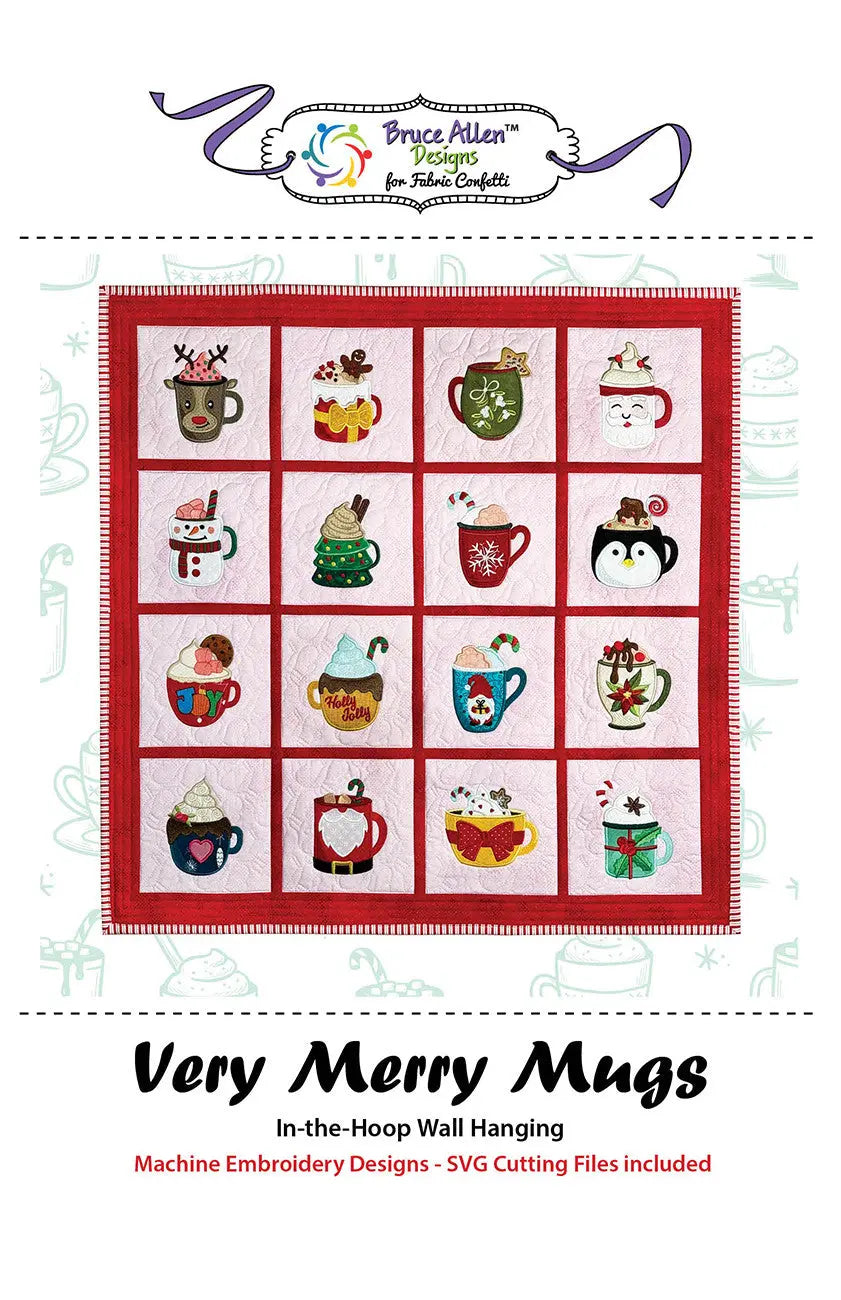 Very Merry Mugs In The Hoop Wall Hanging
