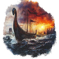 Viking Ships Fabric Panel 20