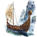 Viking Ships Fabric Panel 24