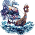 Viking Ships Fabric Panel 9