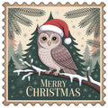 Vintage Christmas Stamps Fabric Panel 13