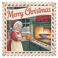 Vintage Christmas Stamps Fabric Panel 31