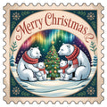 Vintage Christmas Stamps Fabric Panel 33