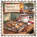 Vintage Christmas Stamps Fabric Panel 37