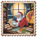 Vintage Christmas Stamps Fabric Panel 4