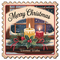 Vintage Christmas Stamps Fabric Panel 44