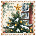 Vintage Christmas Stamps Fabric Panel 49