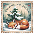 Vintage Christmas Stamps Fabric Panel 56