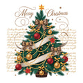 Vintage Christmas Tree Poster Fabric Panel 1