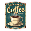 Vintage Coffee Signs Fabric Panel 19