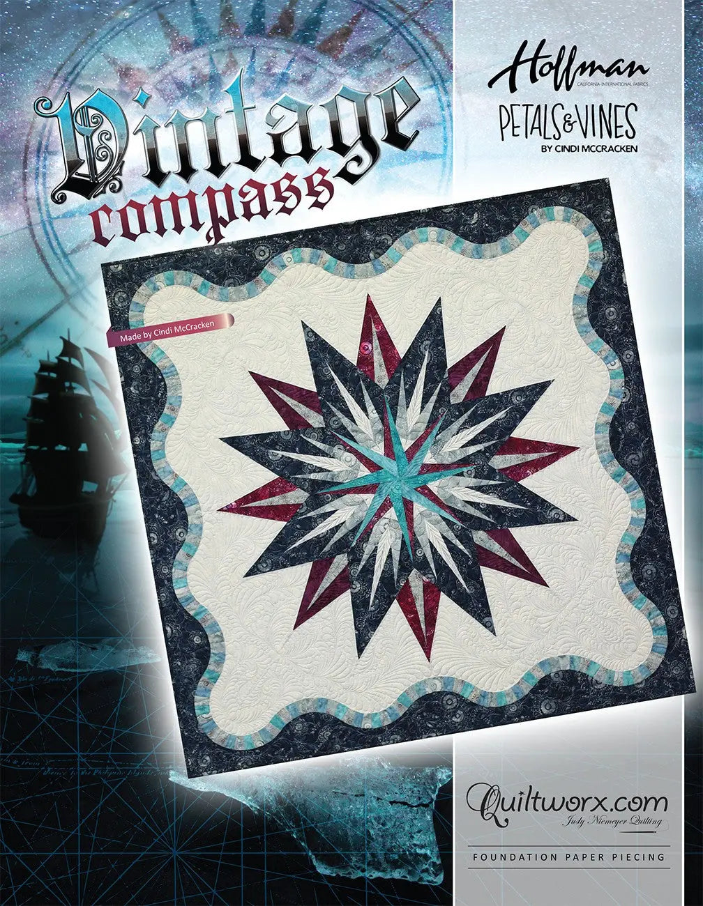 Vintage Compass - Foundation Paper Piecing