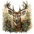 Vintage Deer Head Fabric Panel 15