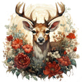 Vintage Deer Head Fabric Panel 5