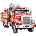 Vintage Fire Trucks Fabric Panel 1
