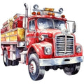 Vintage Fire Trucks Fabric Panel 4