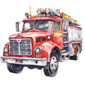Vintage Fire Trucks Fabric Panel 5