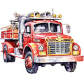 Vintage Fire Trucks Fabric Panel 6