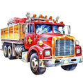 Vintage Fire Trucks Fabric Panel 7