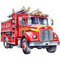 Vintage Fire Trucks Fabric Panel 8