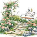 Vintage Garden Fabric Panel 12