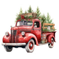 Vintage Red Truck Fabric Panel 12