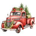 Vintage Red Truck Fabric Panel 3