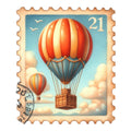 Vintage Travel Stamps Fabric Panel 1