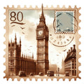 Vintage Travel Stamps Fabric Panel 11