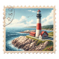 Vintage Travel Stamps Fabric Panel 16