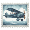 Vintage Travel Stamps Fabric Panel 18