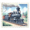 Vintage Travel Stamps Fabric Panel 6