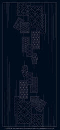 Wagara Sashiko Panel Part 10 Shuffle Navy