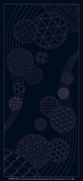 Wagara Sashiko Panel Part 10 Windchimes Navy