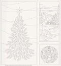 Wagara Sashiko Panel Season's Greeting Part 2 Off White