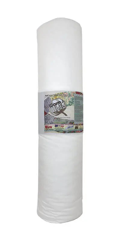 Warm & White 45" x 40 YD Cotton Batting - White Cotton Quilt Batting