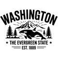 Washington Black and White Fabric Panel