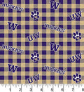 Washington Huskies - Buffalo Plaid 44"/45" Fabric per yard