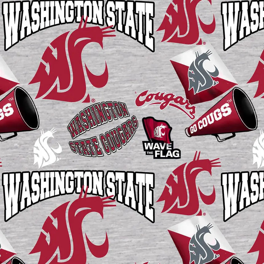 Washington State Cougars - Mascot 44"/45" Fabric per yard