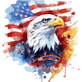 Watercolor 4th of July Fabric Panel 1
