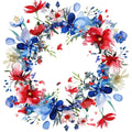 Watercolor 4th of July Fabric Panel 10
