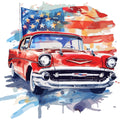 Watercolor 4th of July Fabric Panel 17