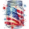 Watercolor 4th of July Fabric Panel 8