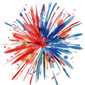 Watercolor 4th of July Fabric Panel 9