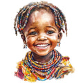 Watercolor Africa Fabric Panel 11