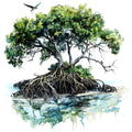Watercolor Africa Fabric Panel 12