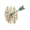 Watercolor Archery Fabric Panel 8