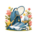 Watercolor-Badminton Fabric Panel 1