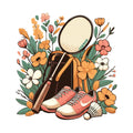 Watercolor-Badminton Fabric Panel 27